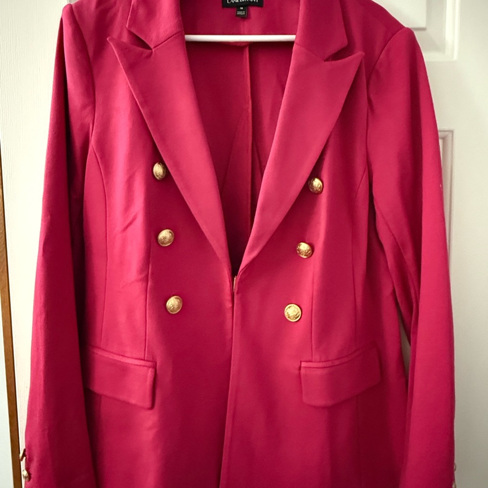 Lane Bryant Pink Blazer with Gold Accents